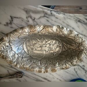 Decorative Silver Plated Oval Tray